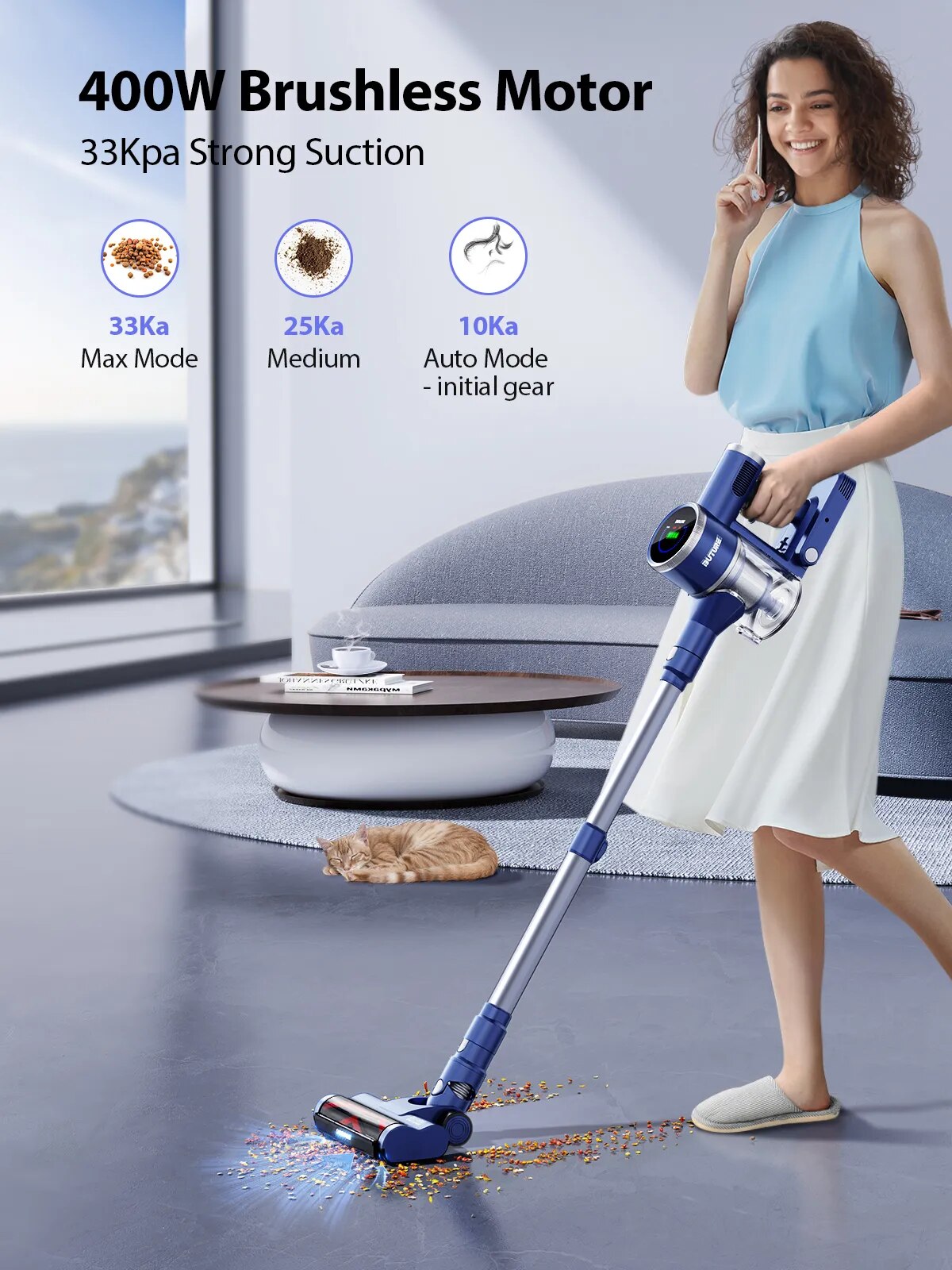 400W Suction Power Cordless vacuum cleaners Smart home appliance